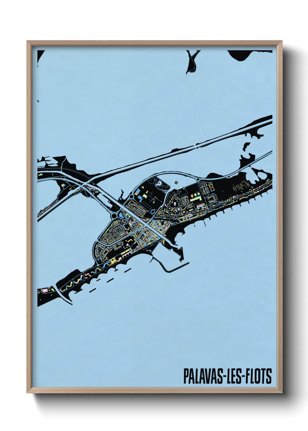 Une affiche de carte sur Palavas-les-Flots