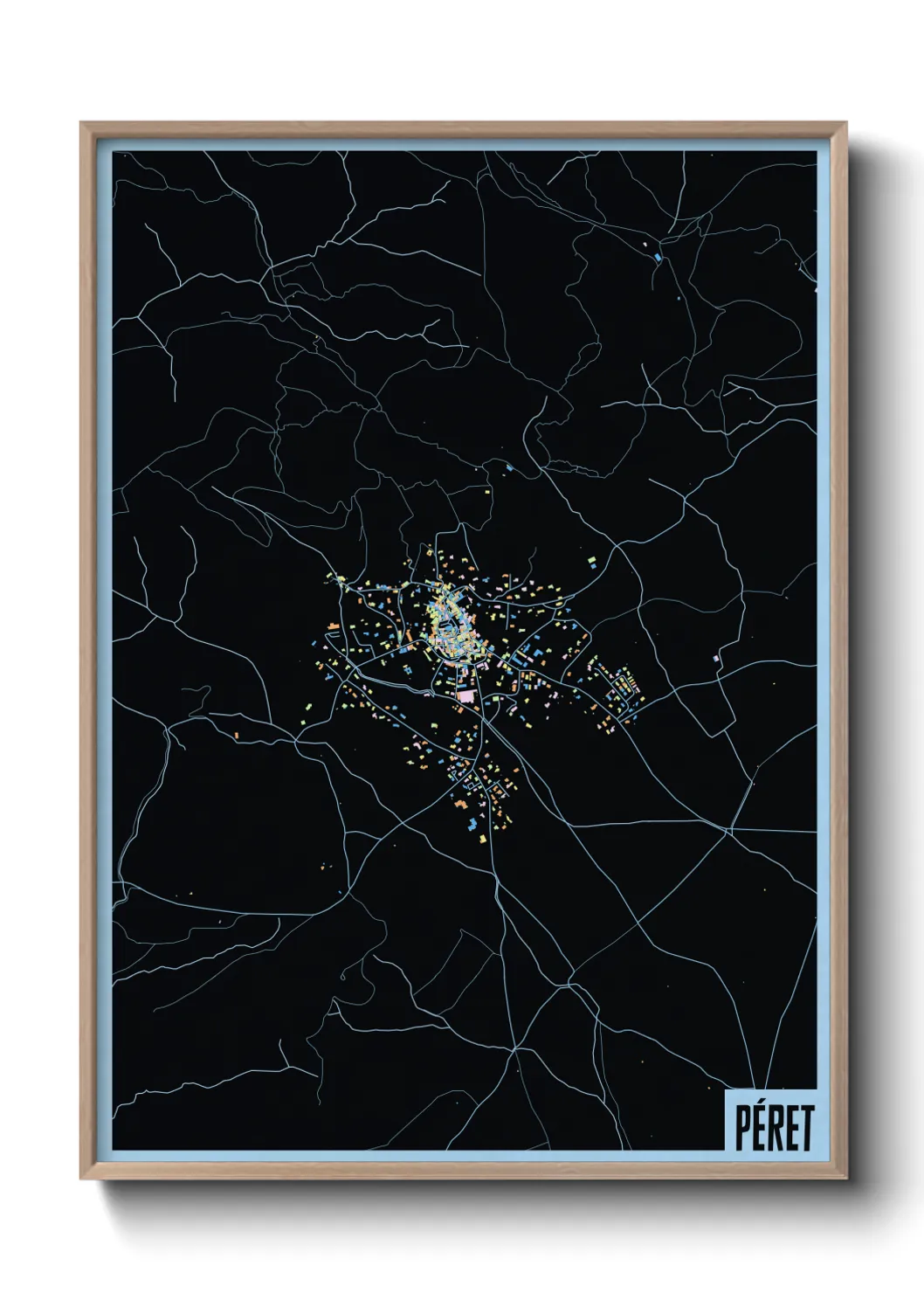 Une affiche de carte sur Péret