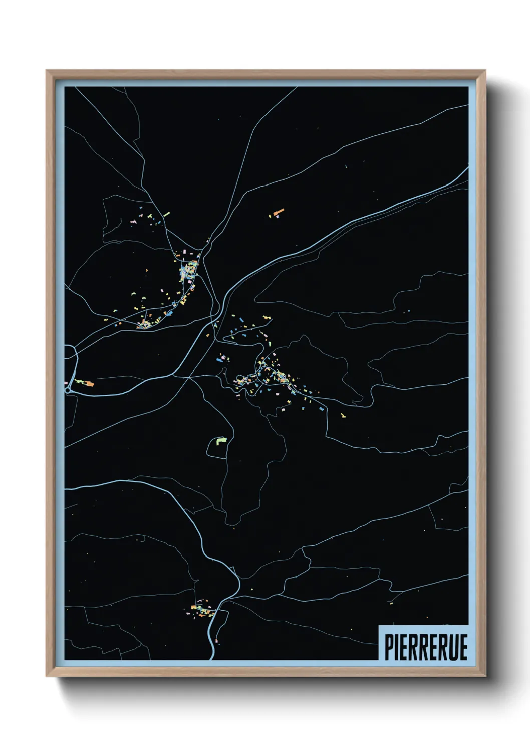 Une affiche de carte sur Pierrerue