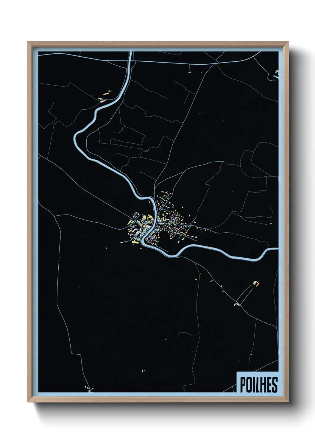 Une affiche de carte sur Poilhes