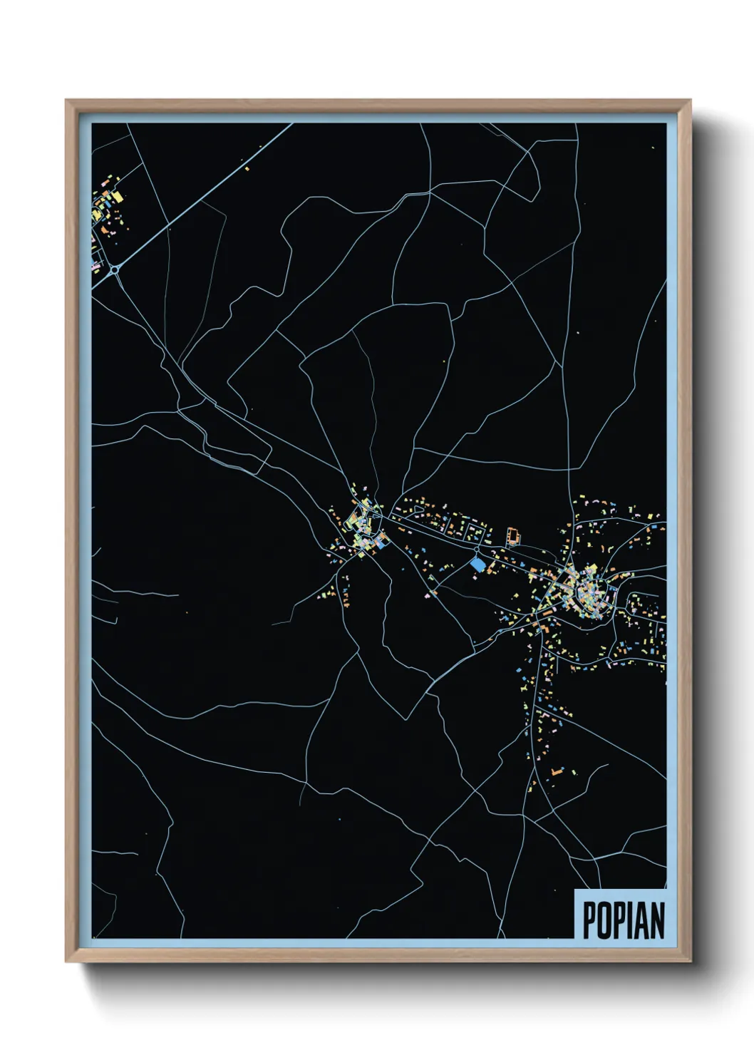 Une affiche de carte sur Popian