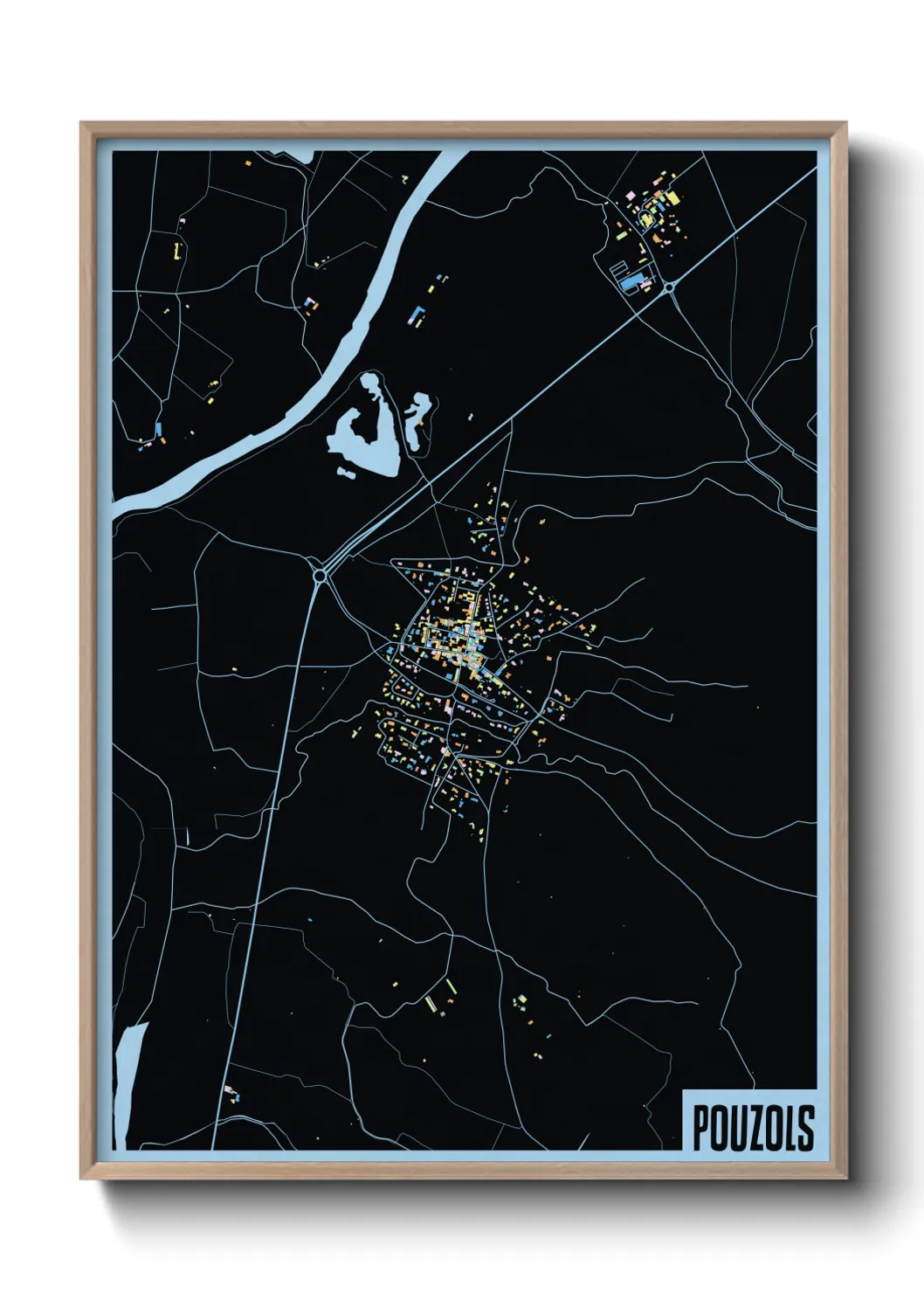 Une affiche de carte sur Pouzols