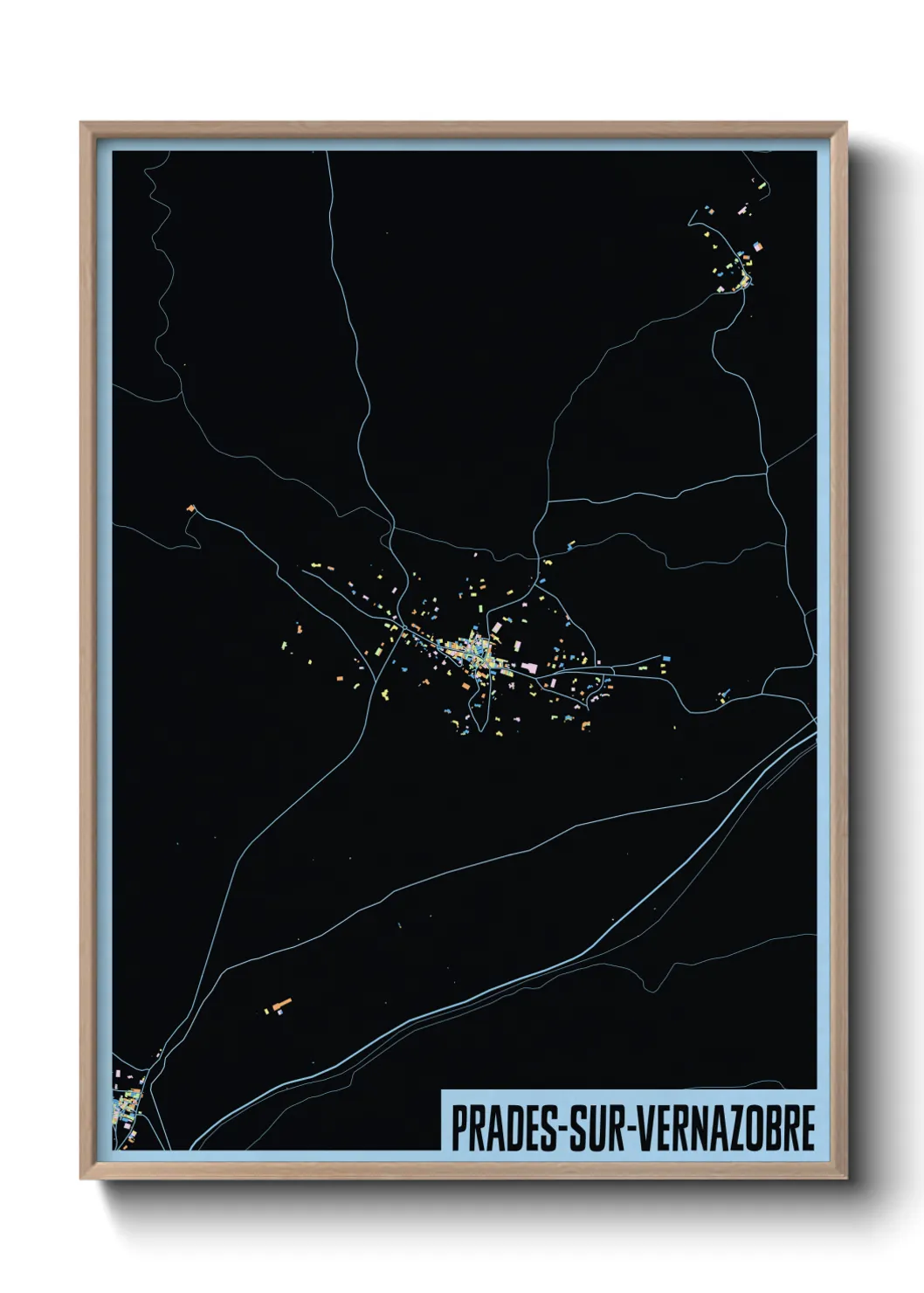 Un poster cartePrades-sur-Vernazobre