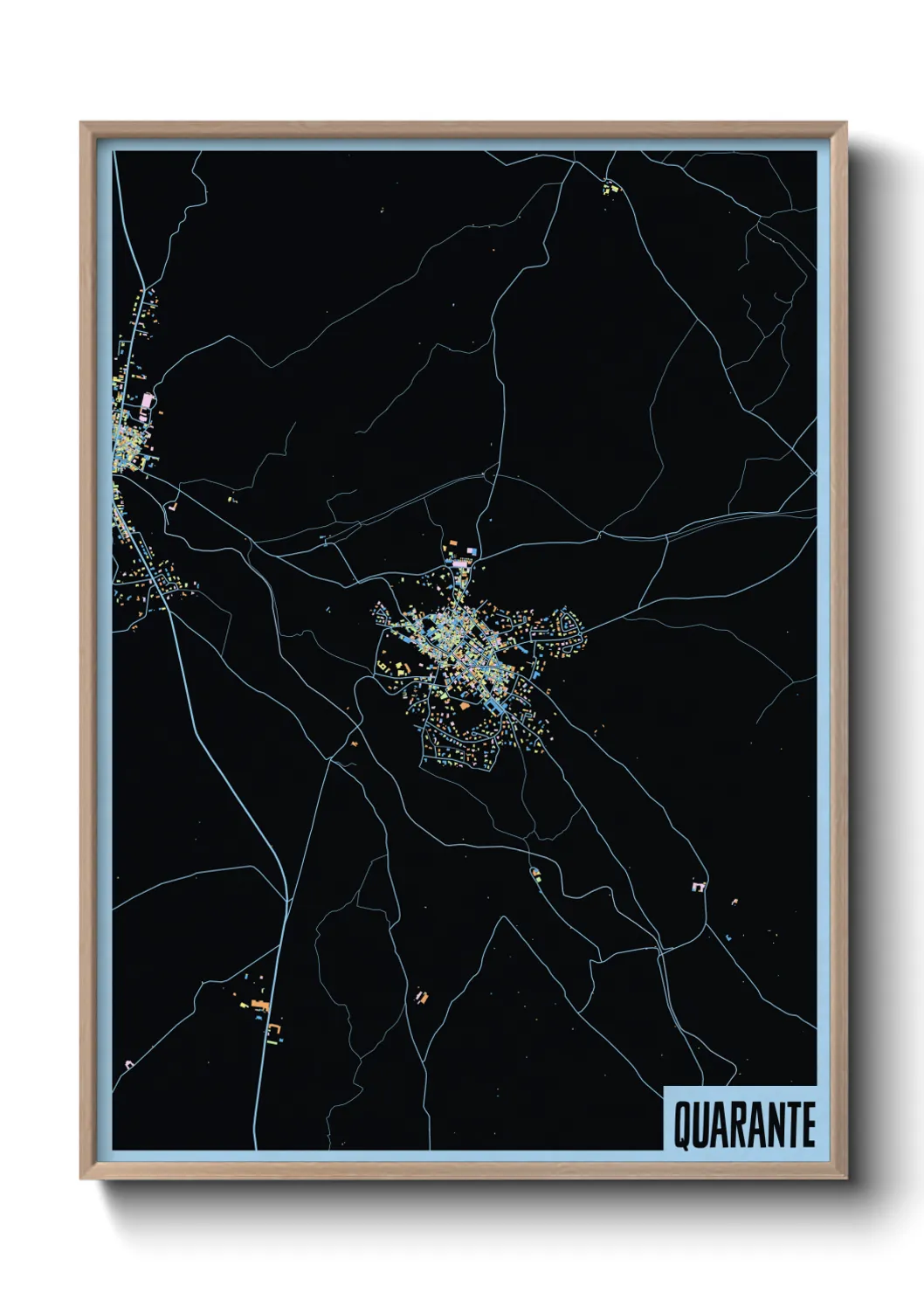 Une affiche de carte sur Quarante