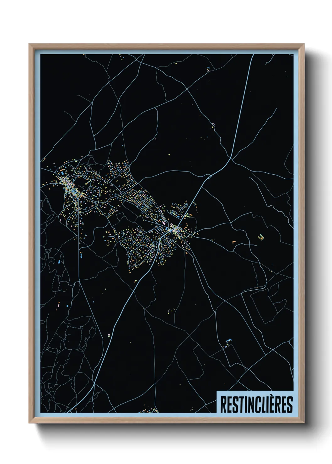 Une affiche de carte sur Restinclières