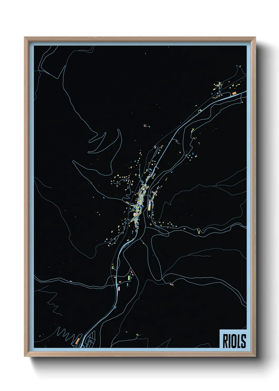 Une affiche de carte sur Riols