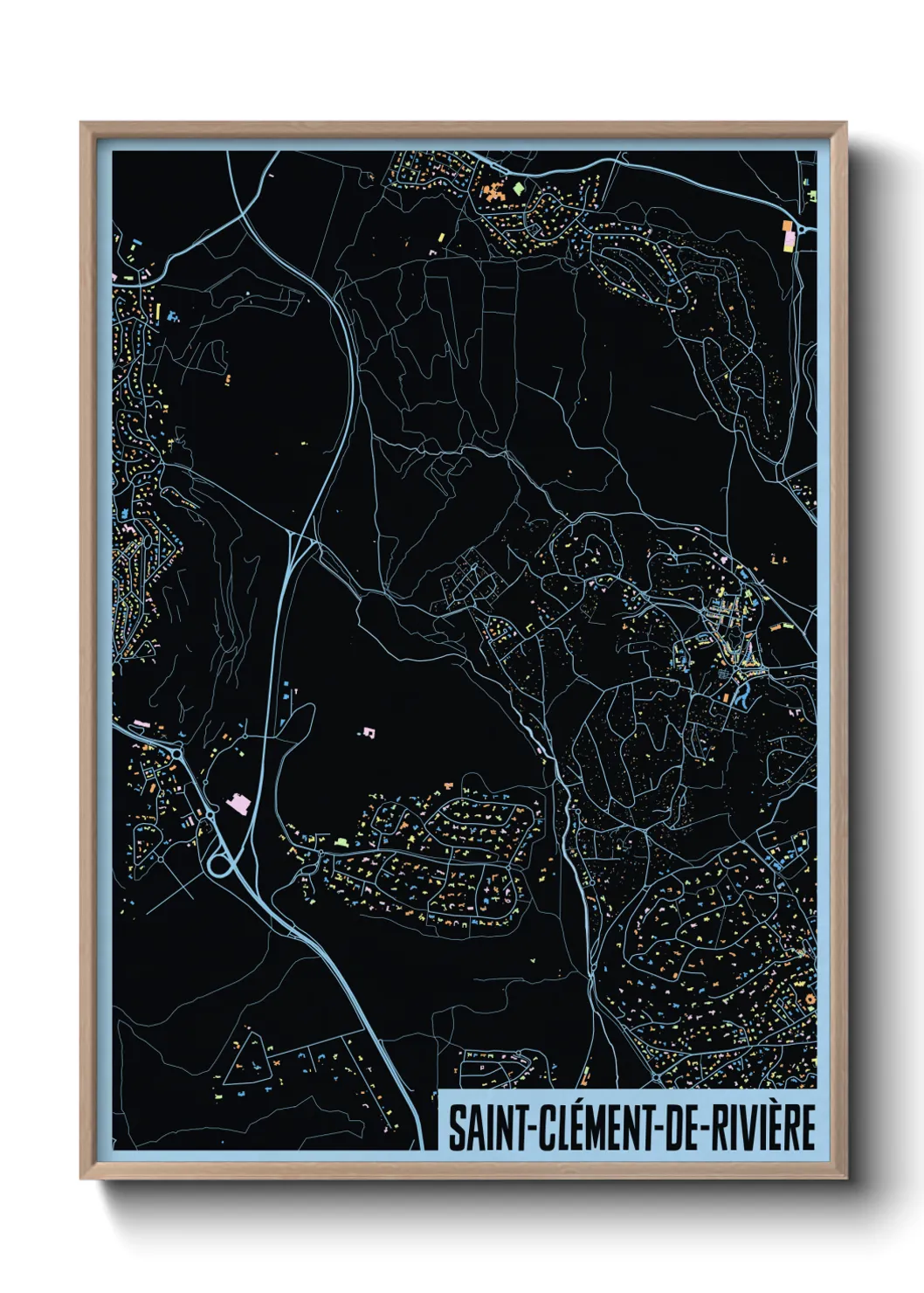 Une affiche de carte sur Saint-Clément-de-Rivière