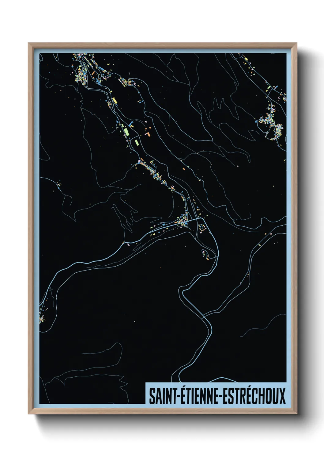 Une affiche de carte sur Saint-Étienne-Estréchoux