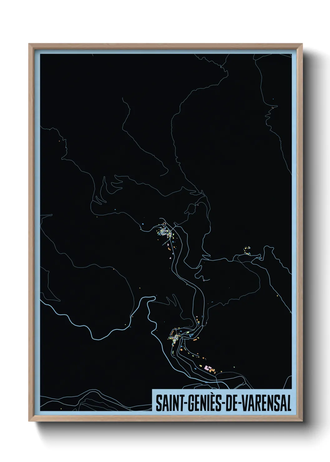 Une affiche de carte sur Saint-Geniès-de-Varensal