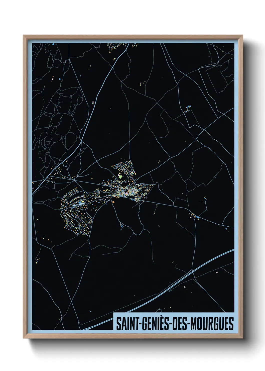 Une affiche de carte sur Saint-Geniès-des-Mourgues