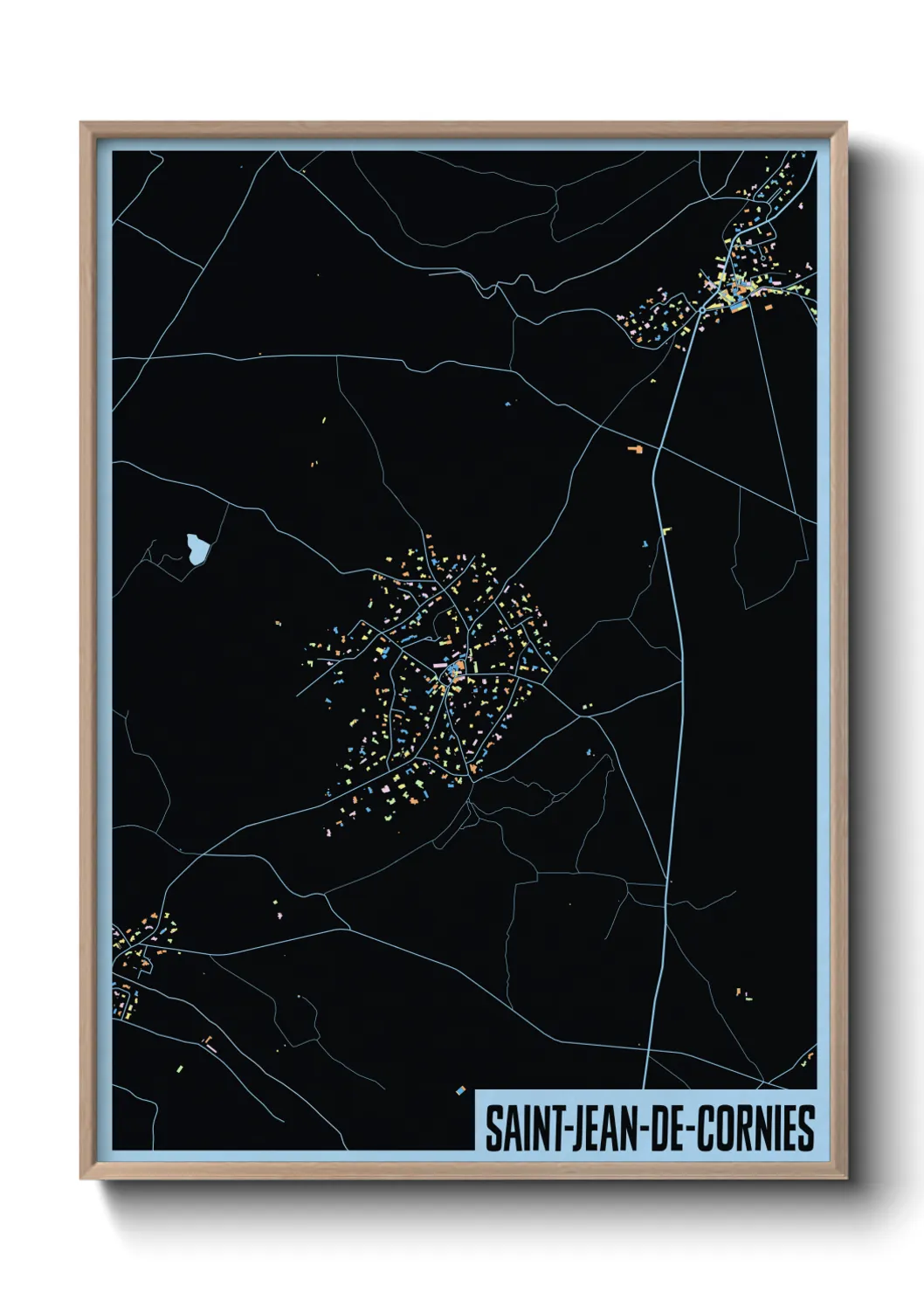 Une affiche de carte sur Saint-Jean-de-Cornies