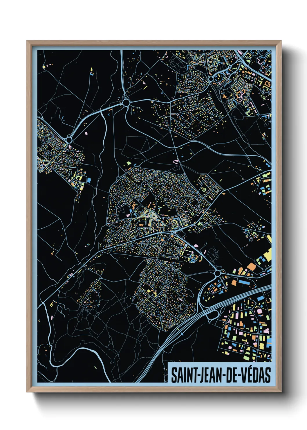 Une affiche de carte sur Saint-Jean-de-Védas