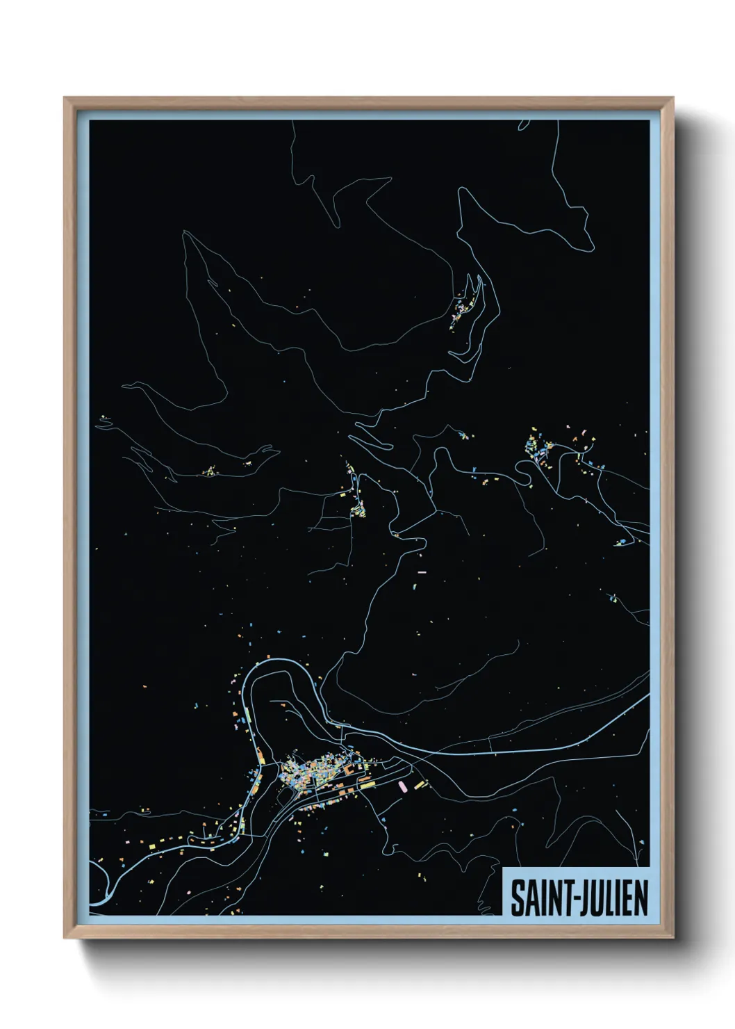 Une affiche de carte sur Saint-Julien