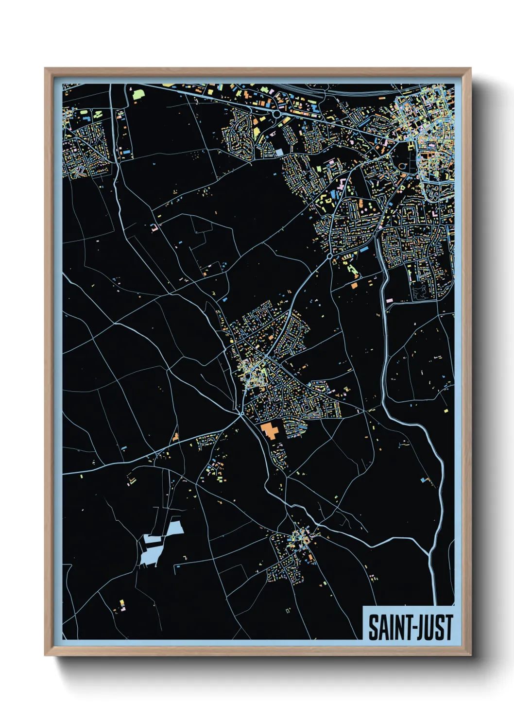 Une affiche de carte sur Saint-Just