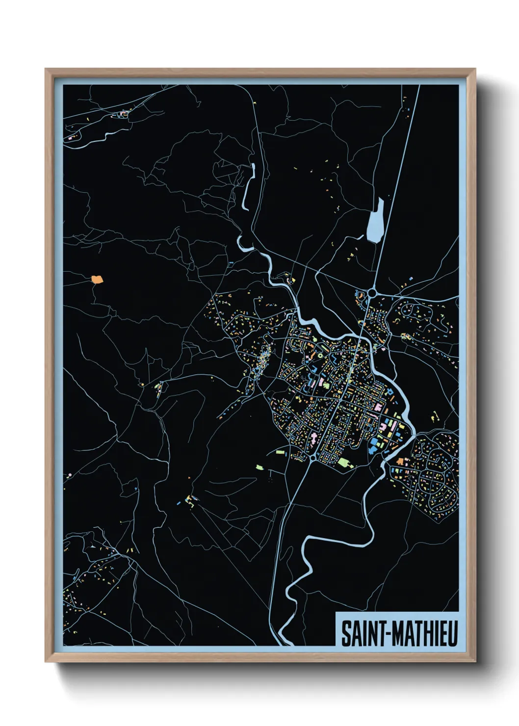 Une affiche de carte sur Saint-Mathieu