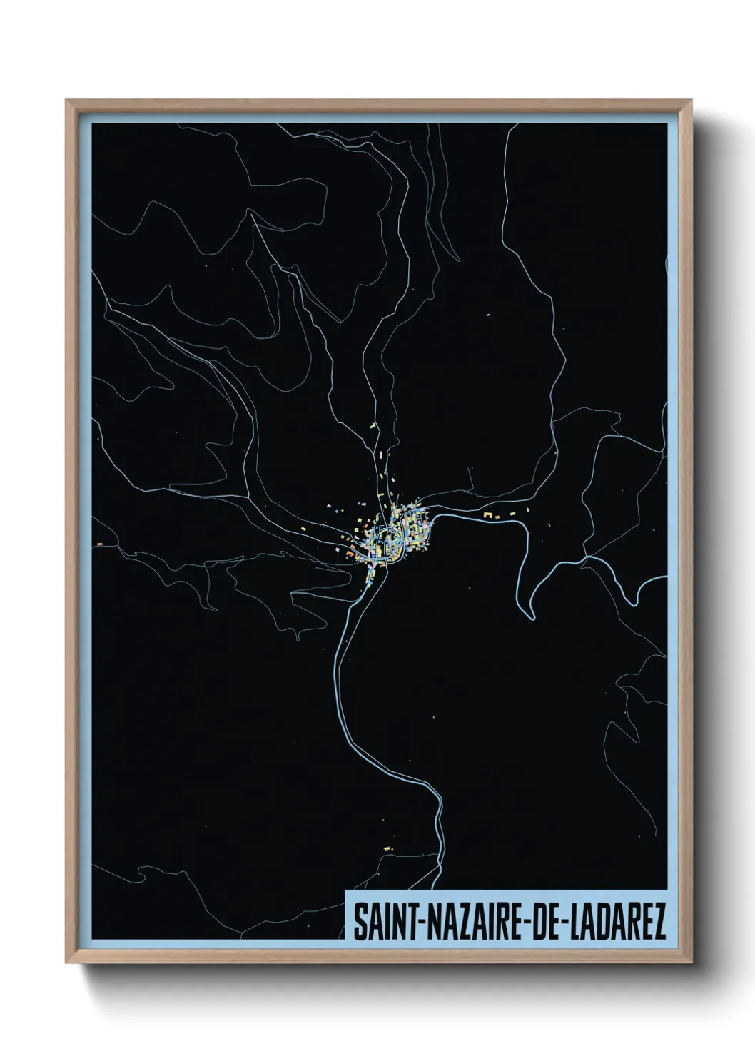 Une affiche de carte sur Saint-Nazaire-de-Ladarez