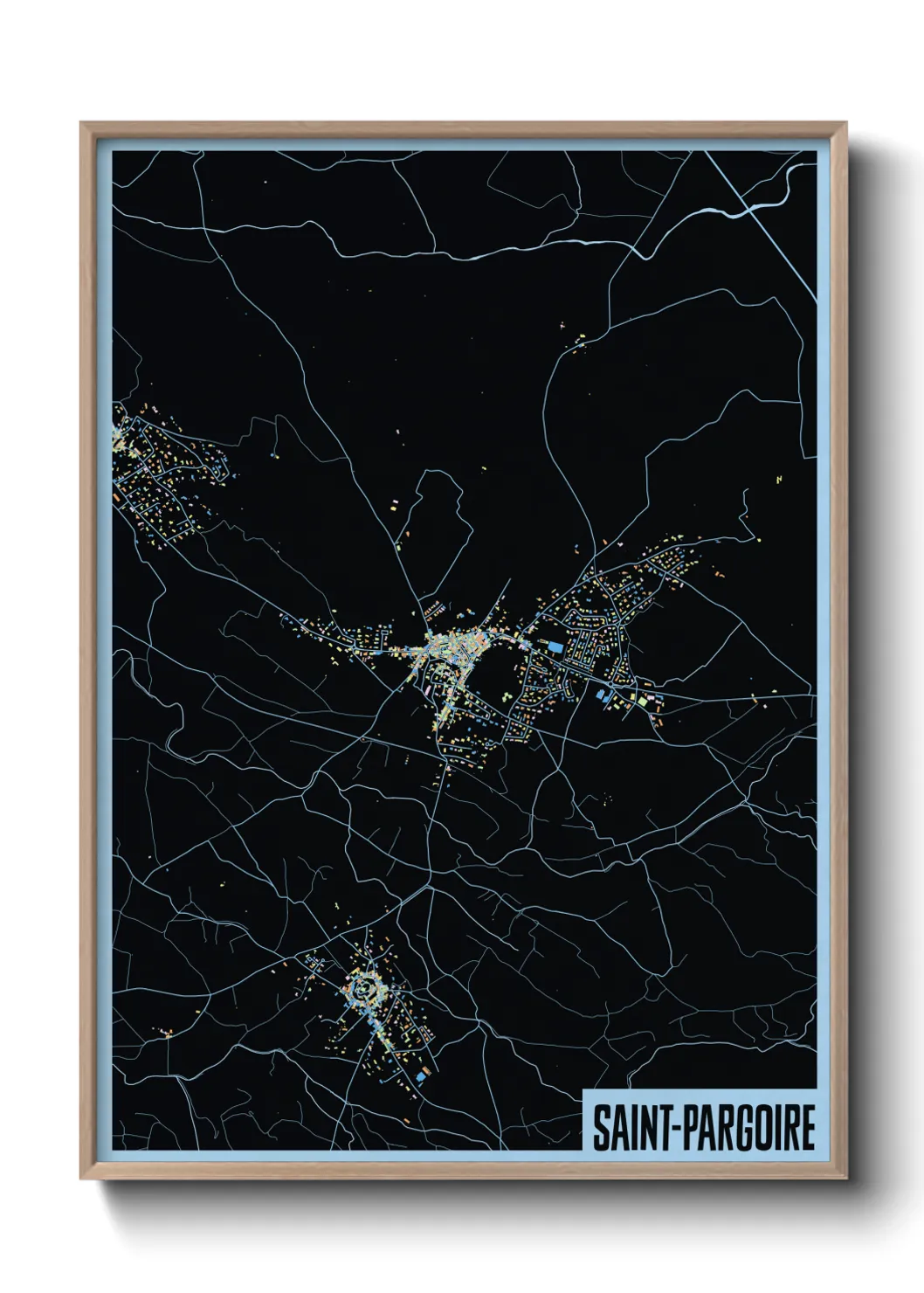 Une affiche de carte sur Saint-Pargoire