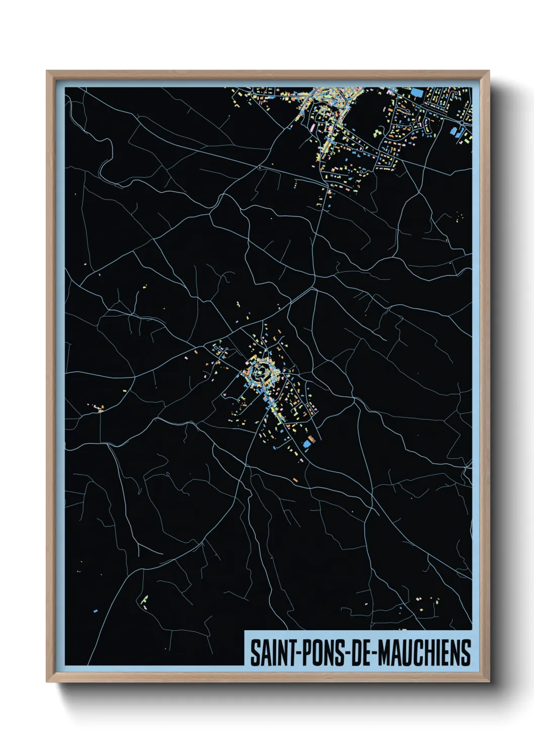 Une affiche de carte sur Saint-Pons-de-Mauchiens
