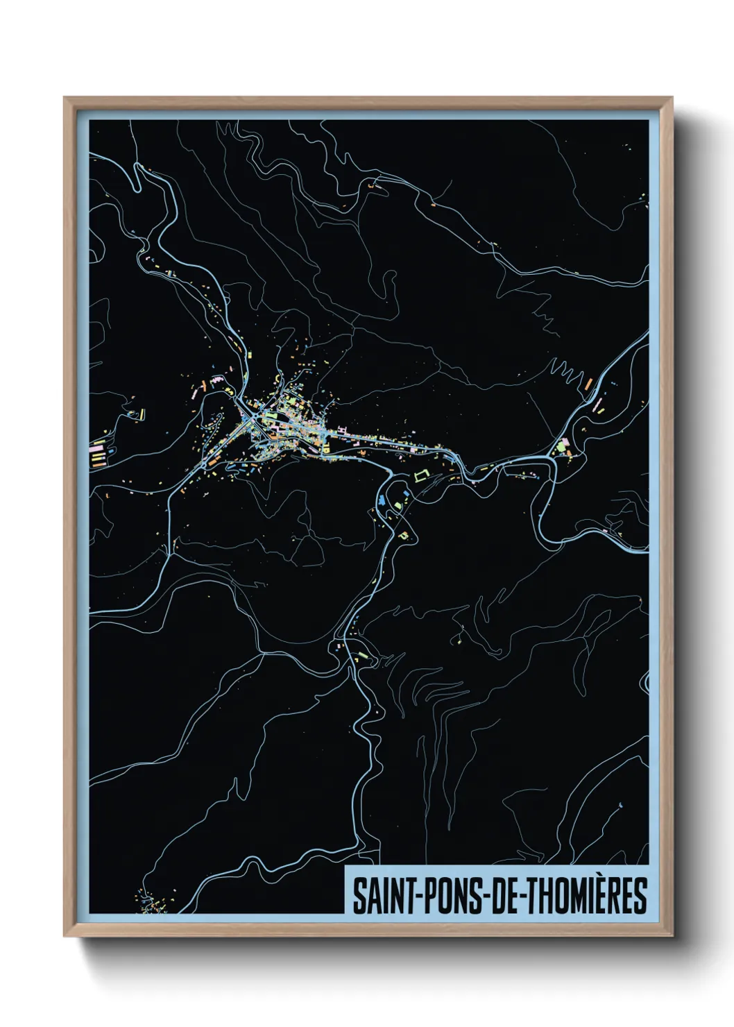 Une affiche de carte sur Saint-Pons-de-Thomières