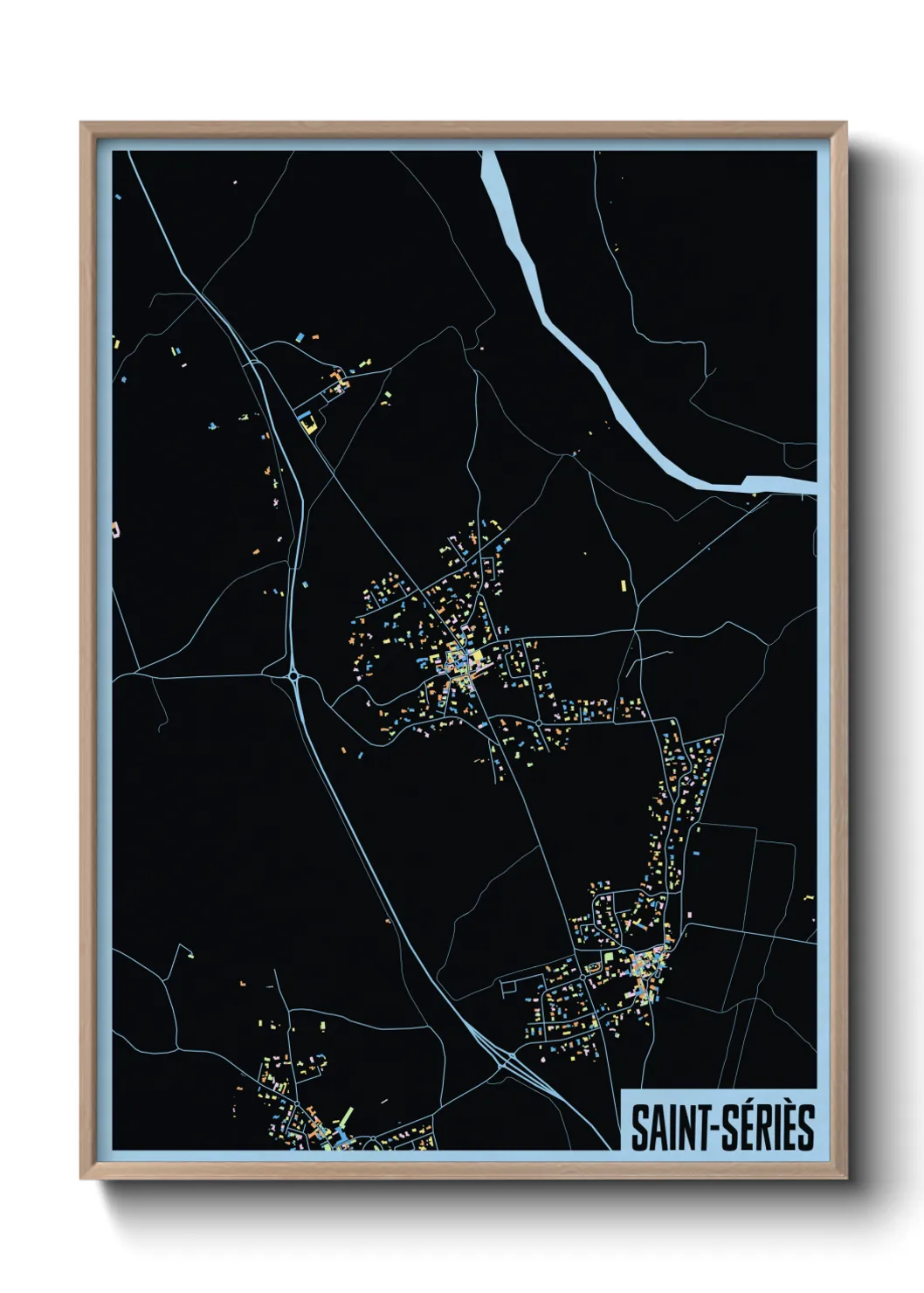 Une affiche de carte sur Saint-Sériès