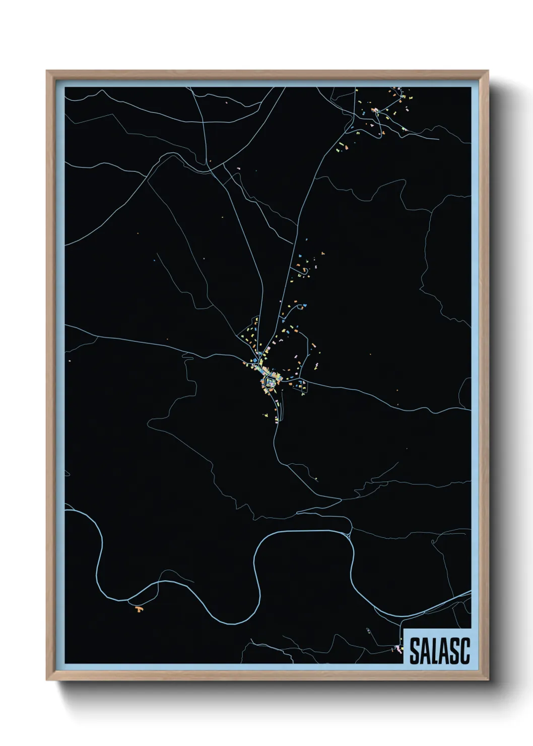 Une affiche de carte sur Salasc