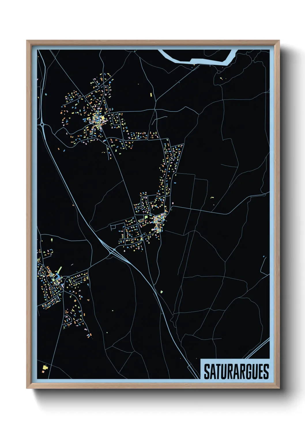 Une affiche de carte sur Saturargues