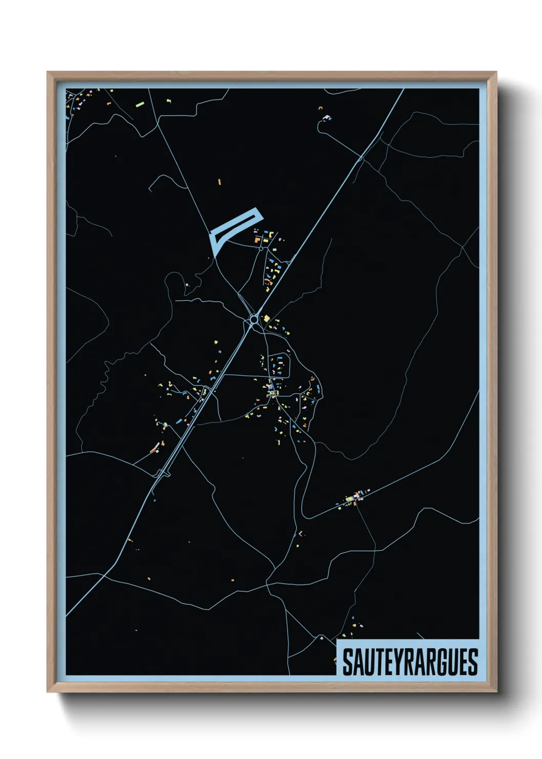 Une affiche de carte sur Sauteyrargues