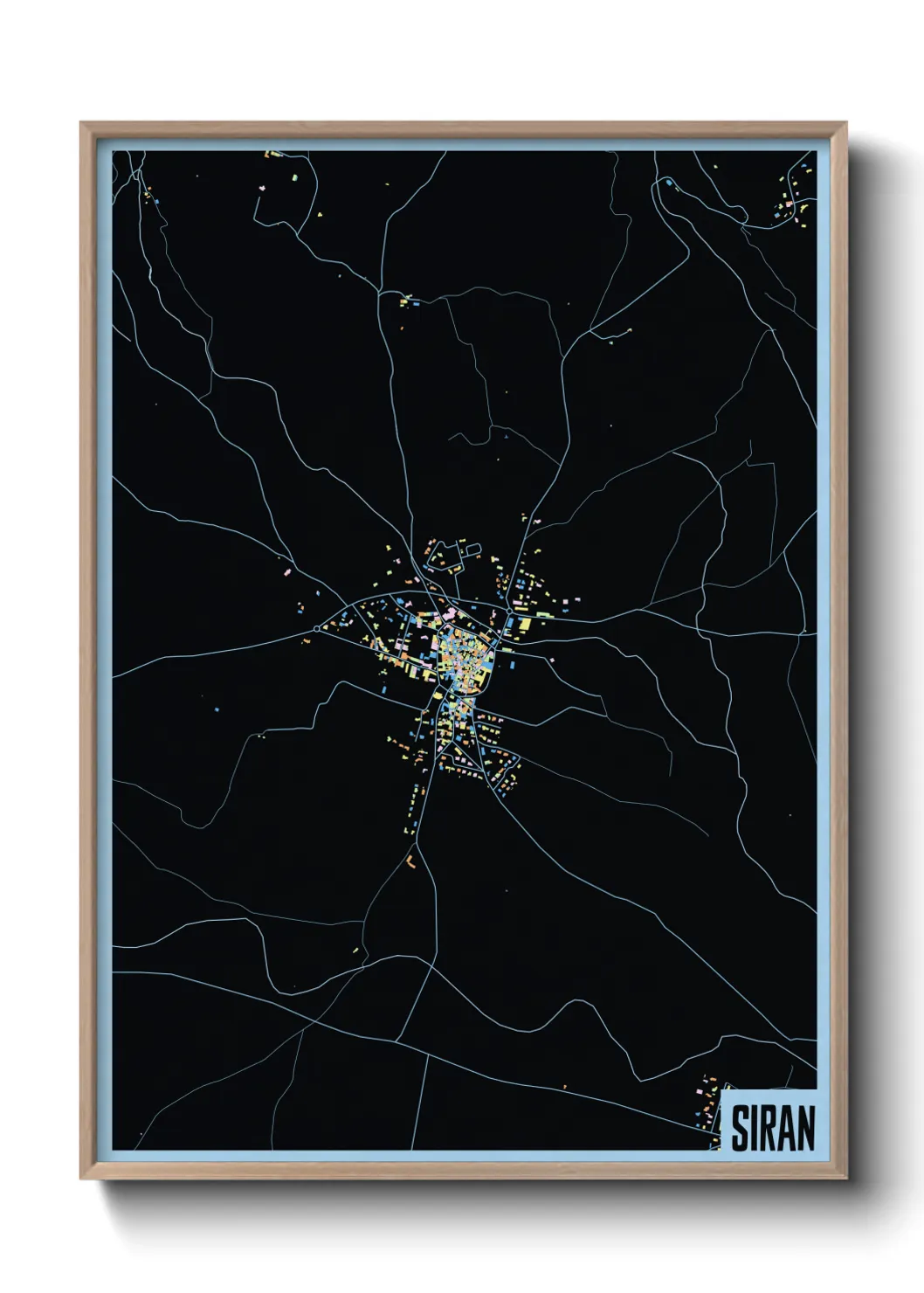 Une affiche de carte sur Siran