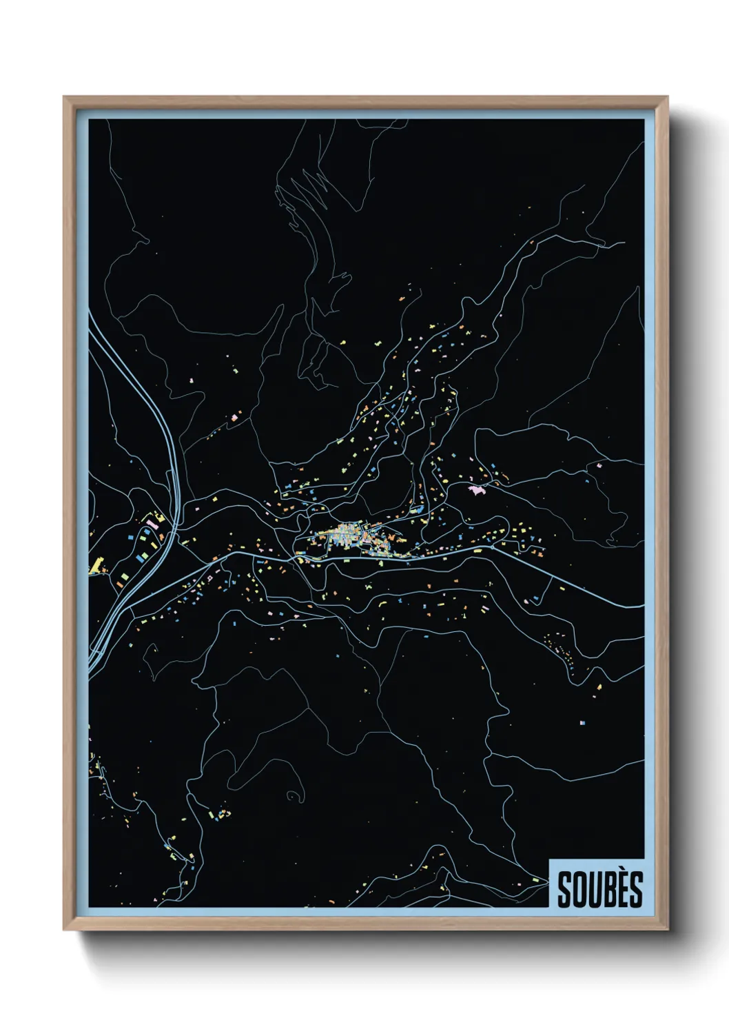 Une affiche de carte sur Soubès