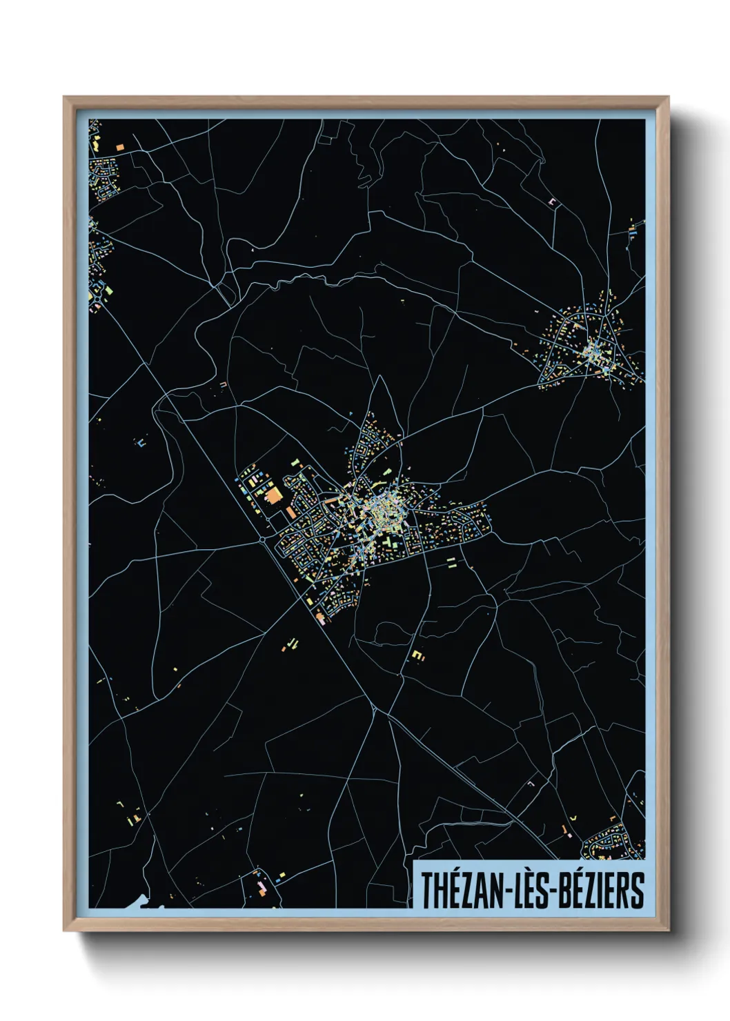 Une affiche de carte sur Thézan-lès-Béziers