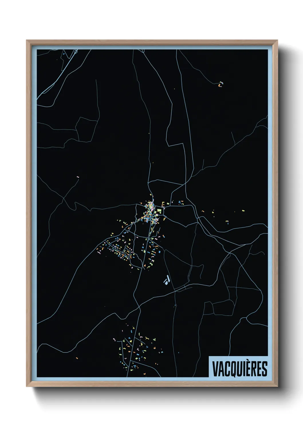 Une affiche de carte sur Vacquières