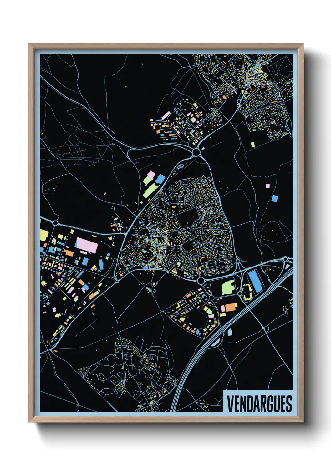 Une affiche de carte sur Vendargues