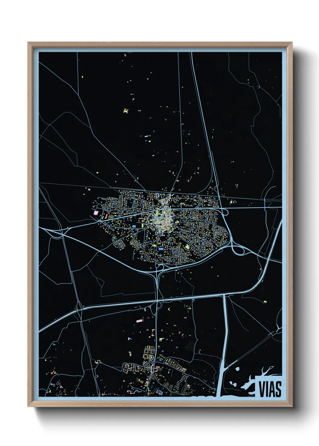 Une affiche de carte sur Vias