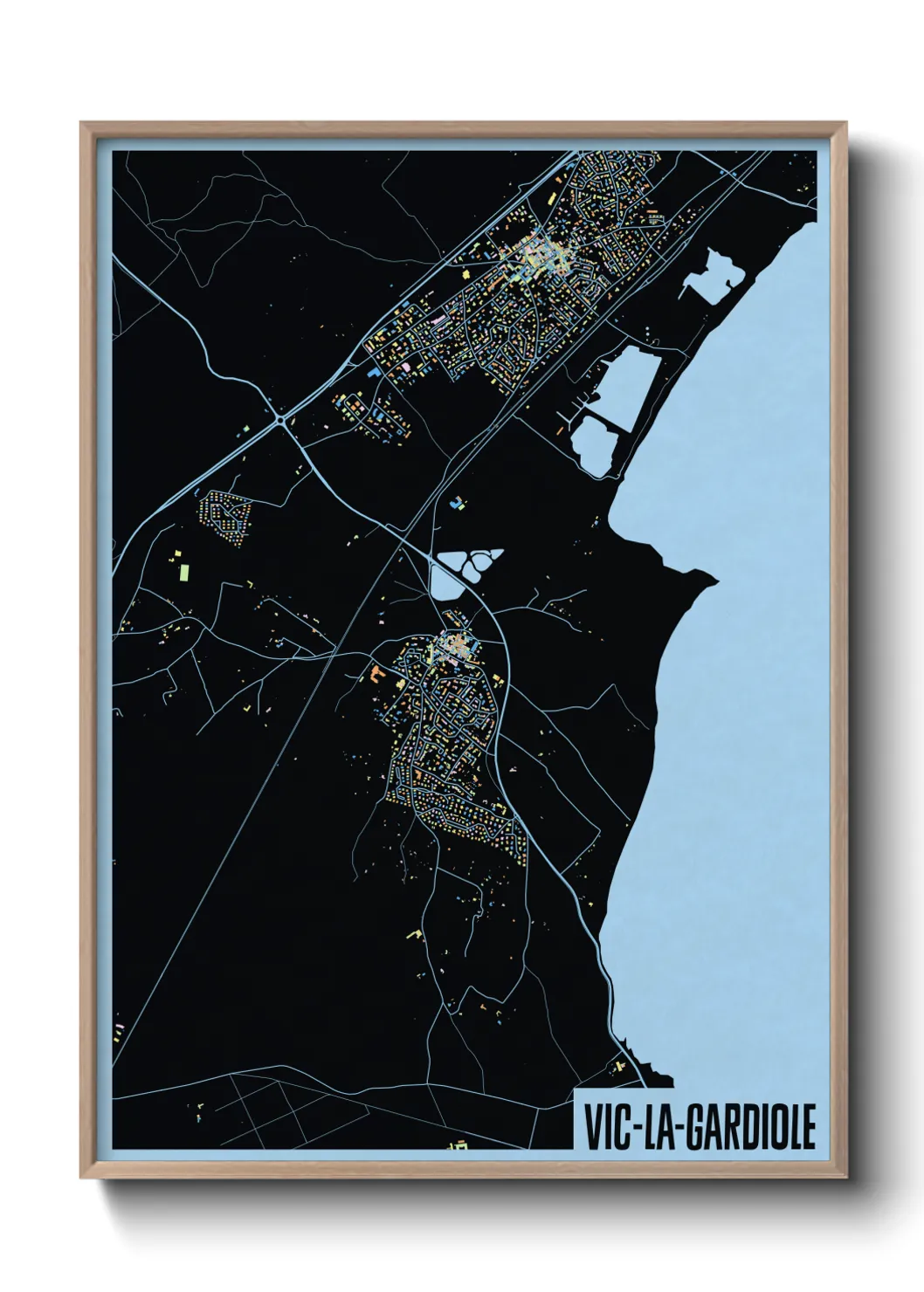 Une affiche de carte sur Vic-la-Gardiole