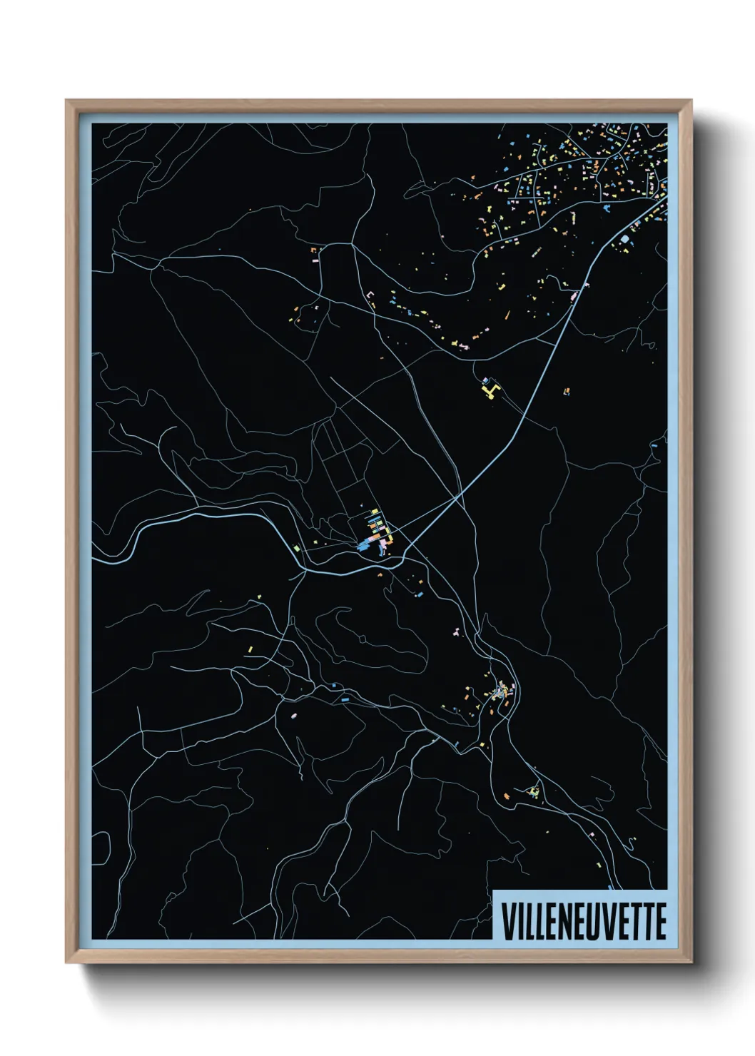 Une affiche de carte sur Villeneuvette