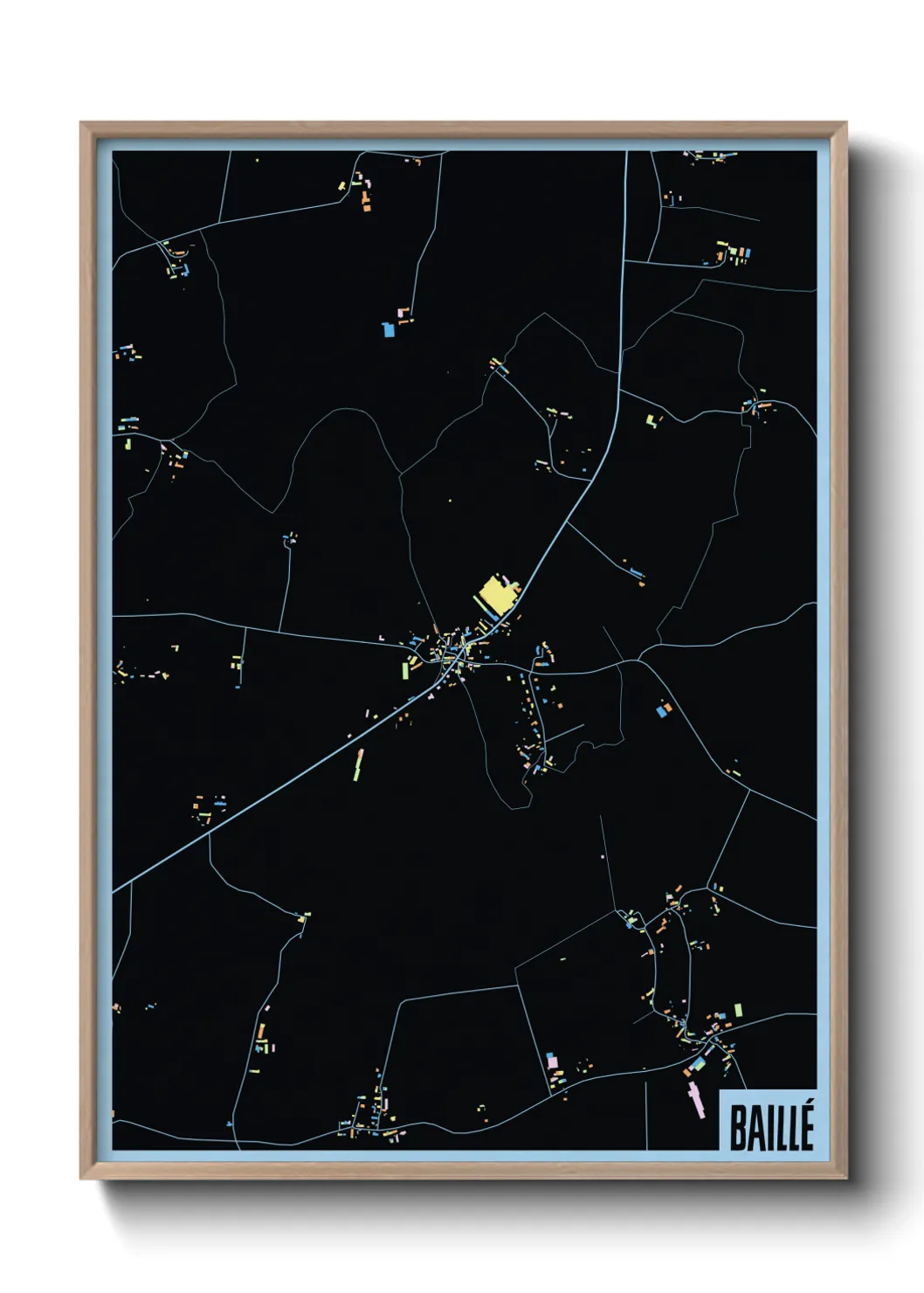 Une affiche de carte sur Baillé