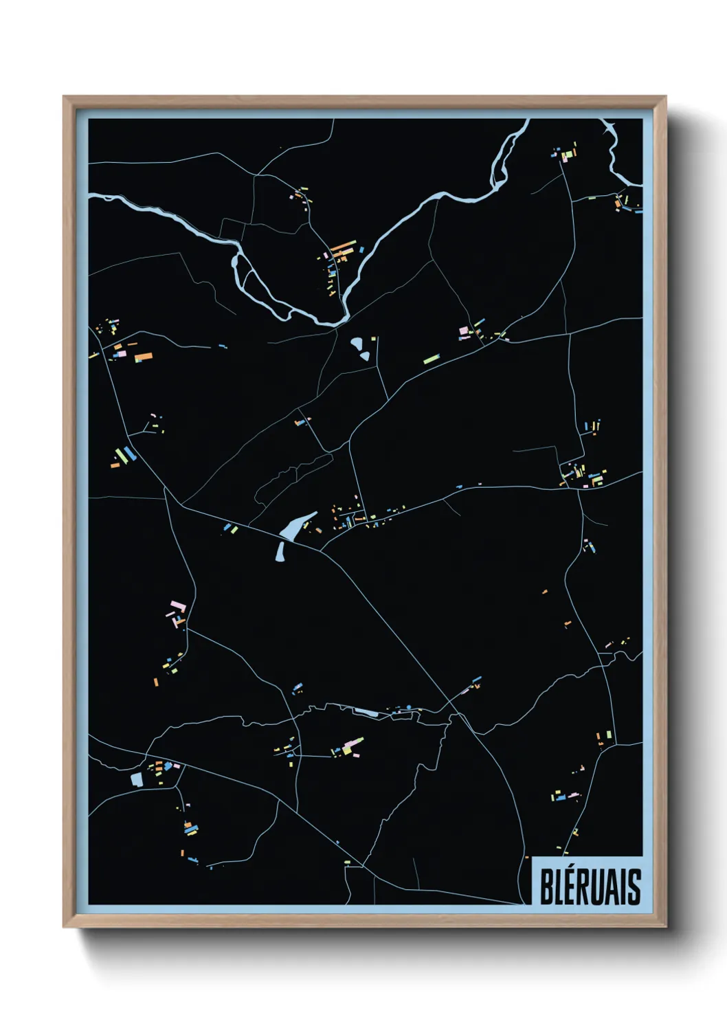 Une affiche de carte sur Bléruais