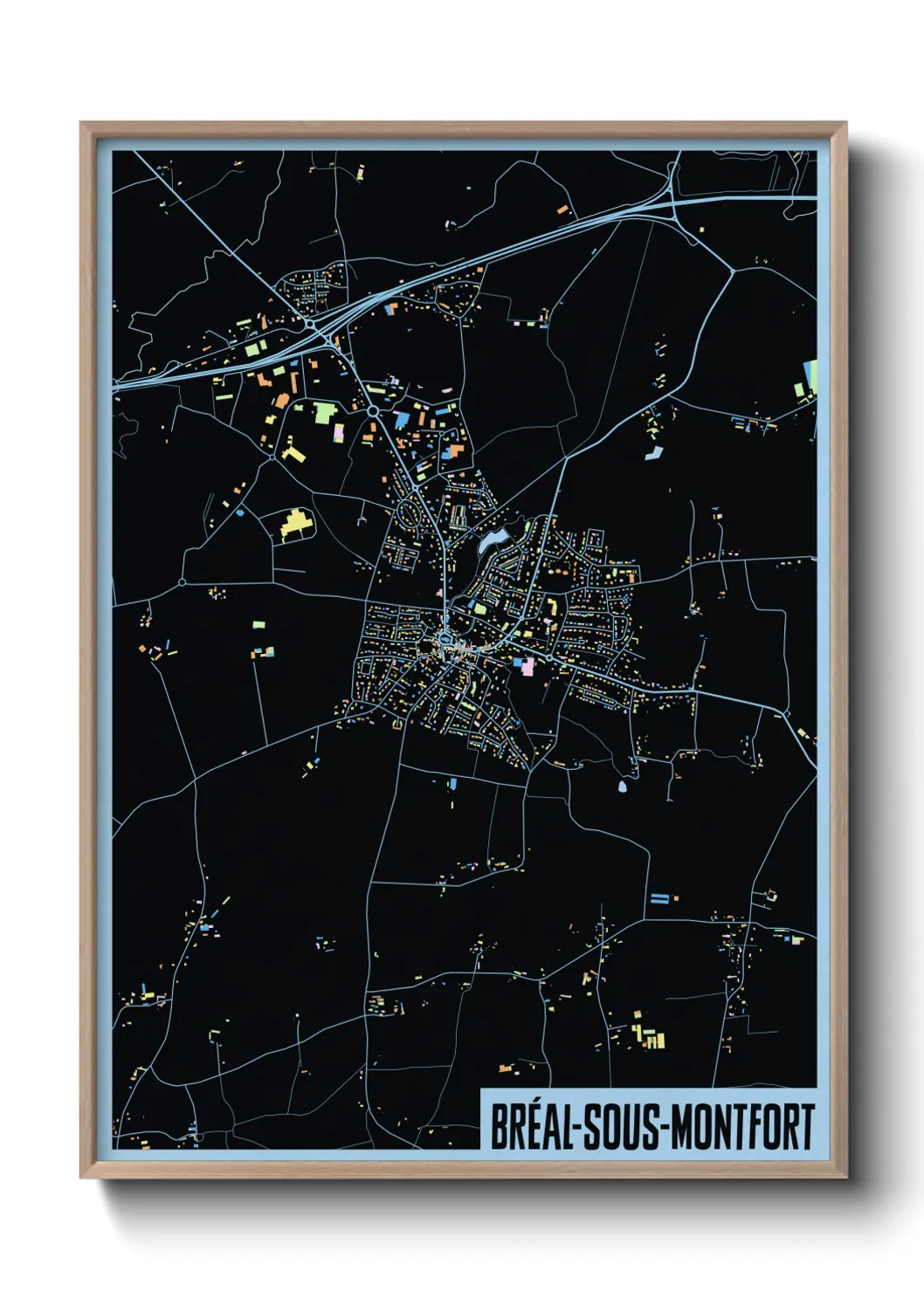 Une affiche de carte sur Bréal-sous-Montfort