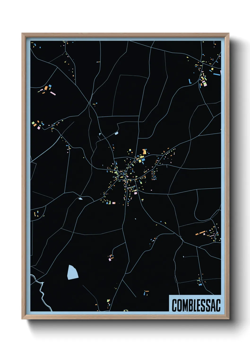 Une affiche de carte sur Comblessac