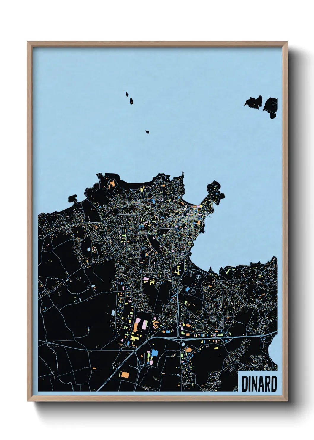 Une affiche de carte sur Dinard