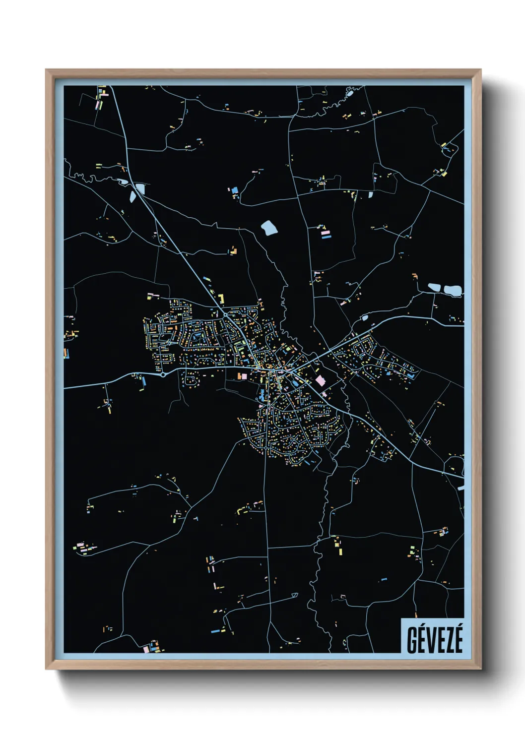 Une affiche de carte sur Gévezé