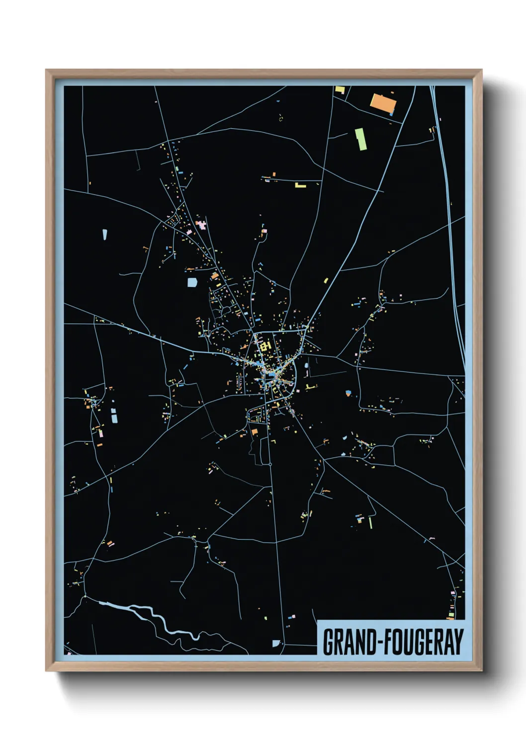 Une affiche de carte sur Grand-Fougeray