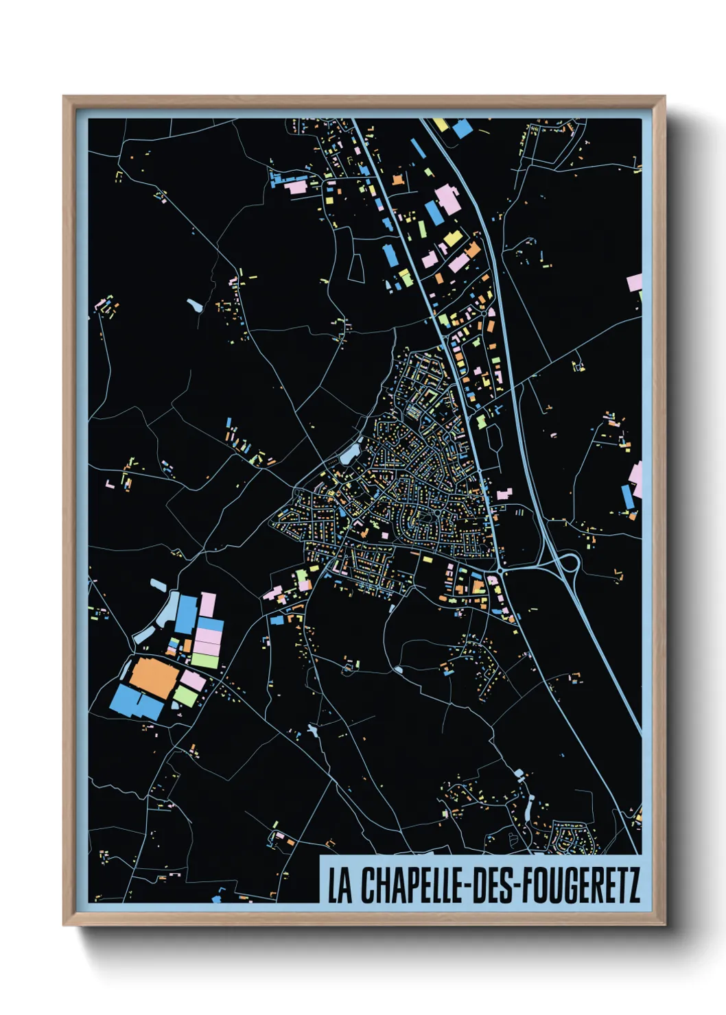 Une affiche de carte sur La Chapelle-des-Fougeretz