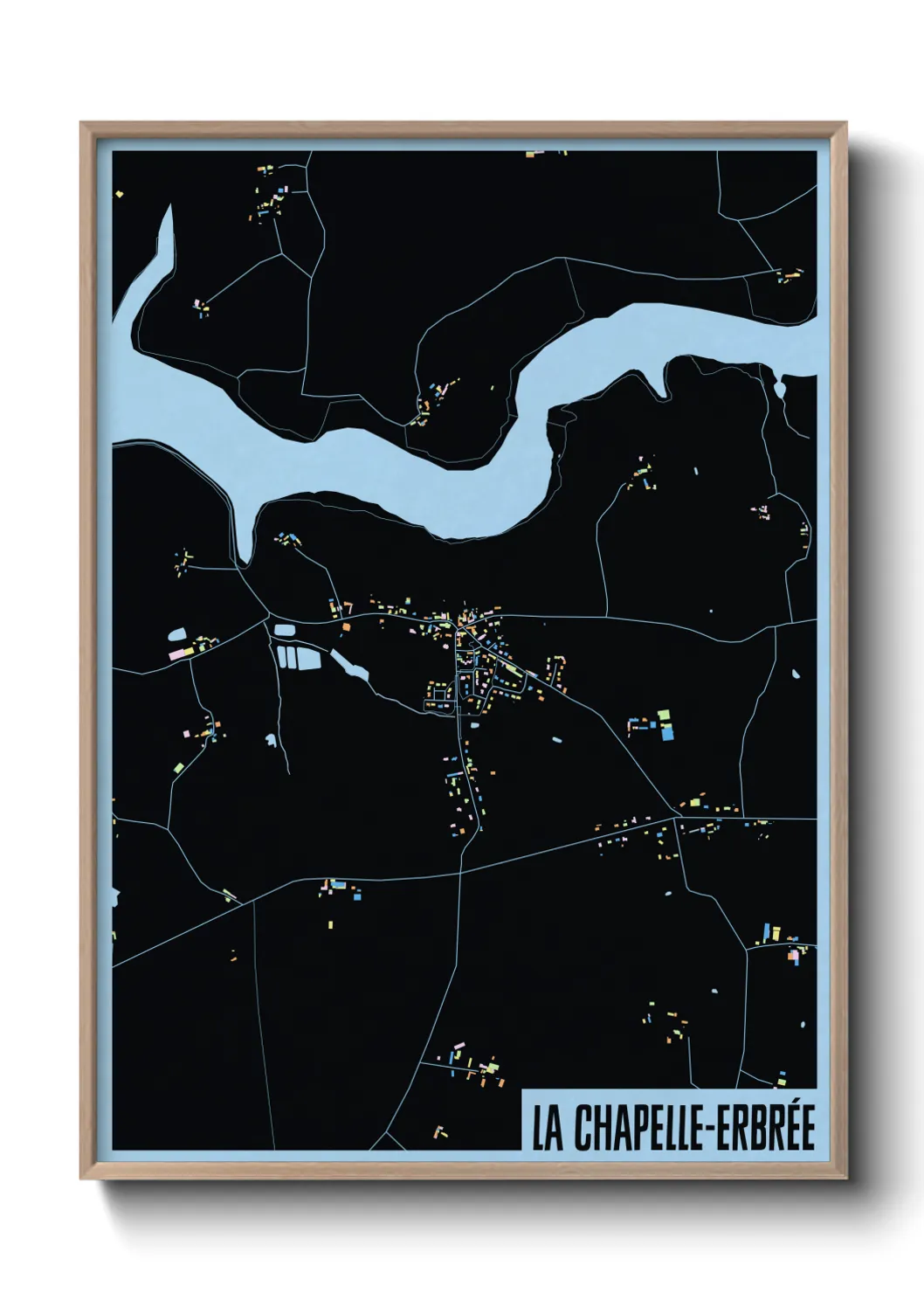 Une affiche de carte sur La Chapelle-Erbrée