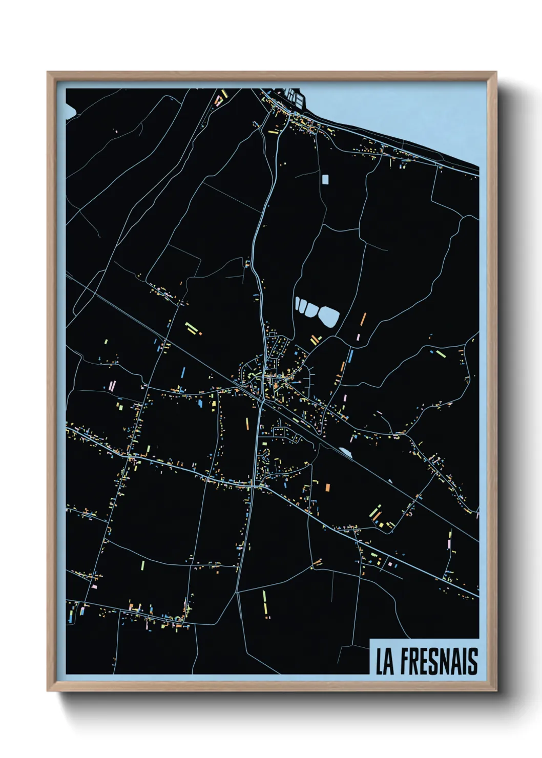 Une affiche de carte sur La Fresnais