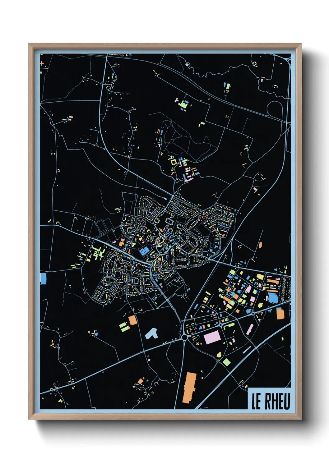 Une affiche de carte sur Le Rheu