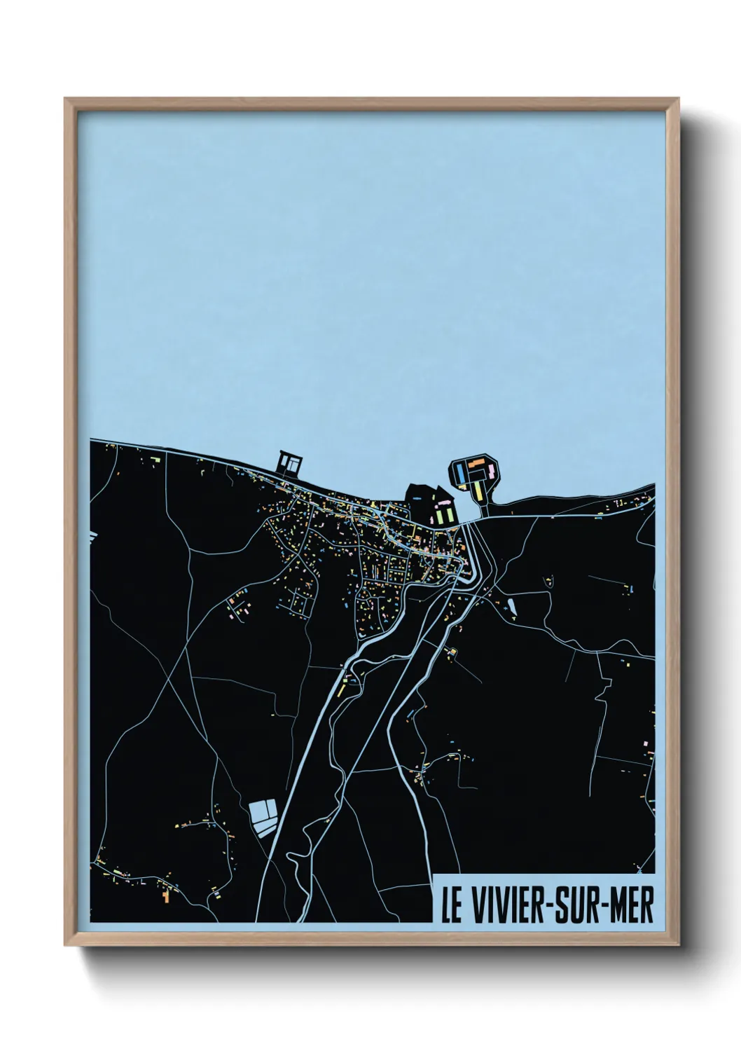 Une affiche de carte sur Le Vivier-sur-Mer