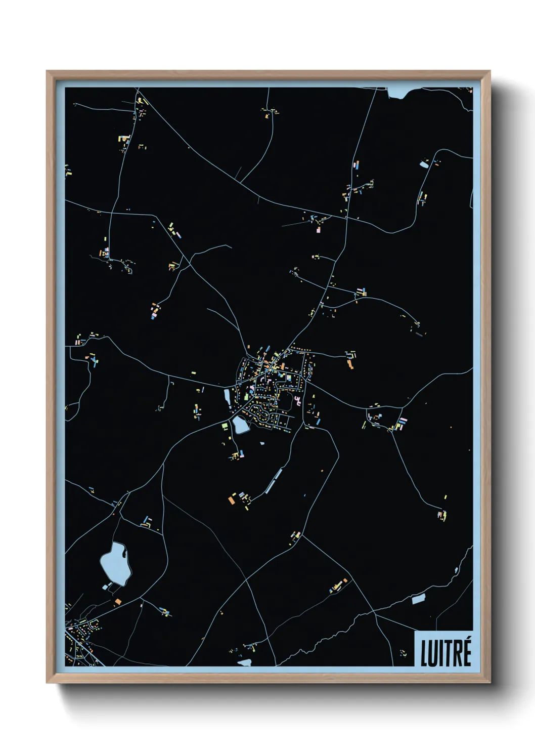 Une affiche de carte sur Luitré