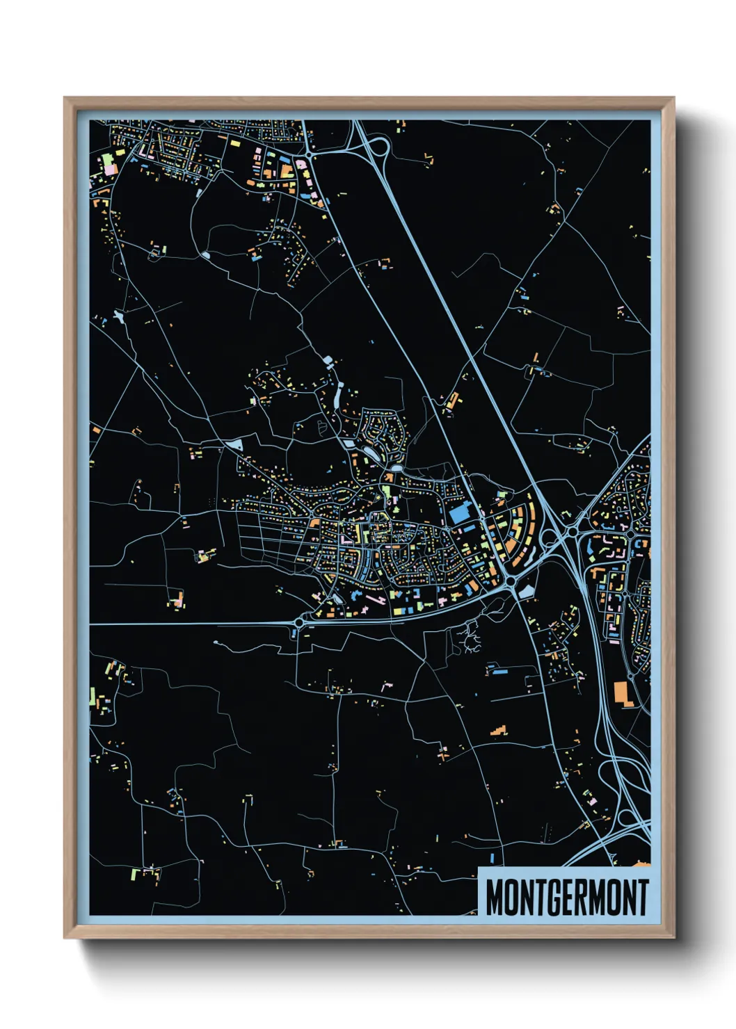 Une affiche de carte sur Montgermont