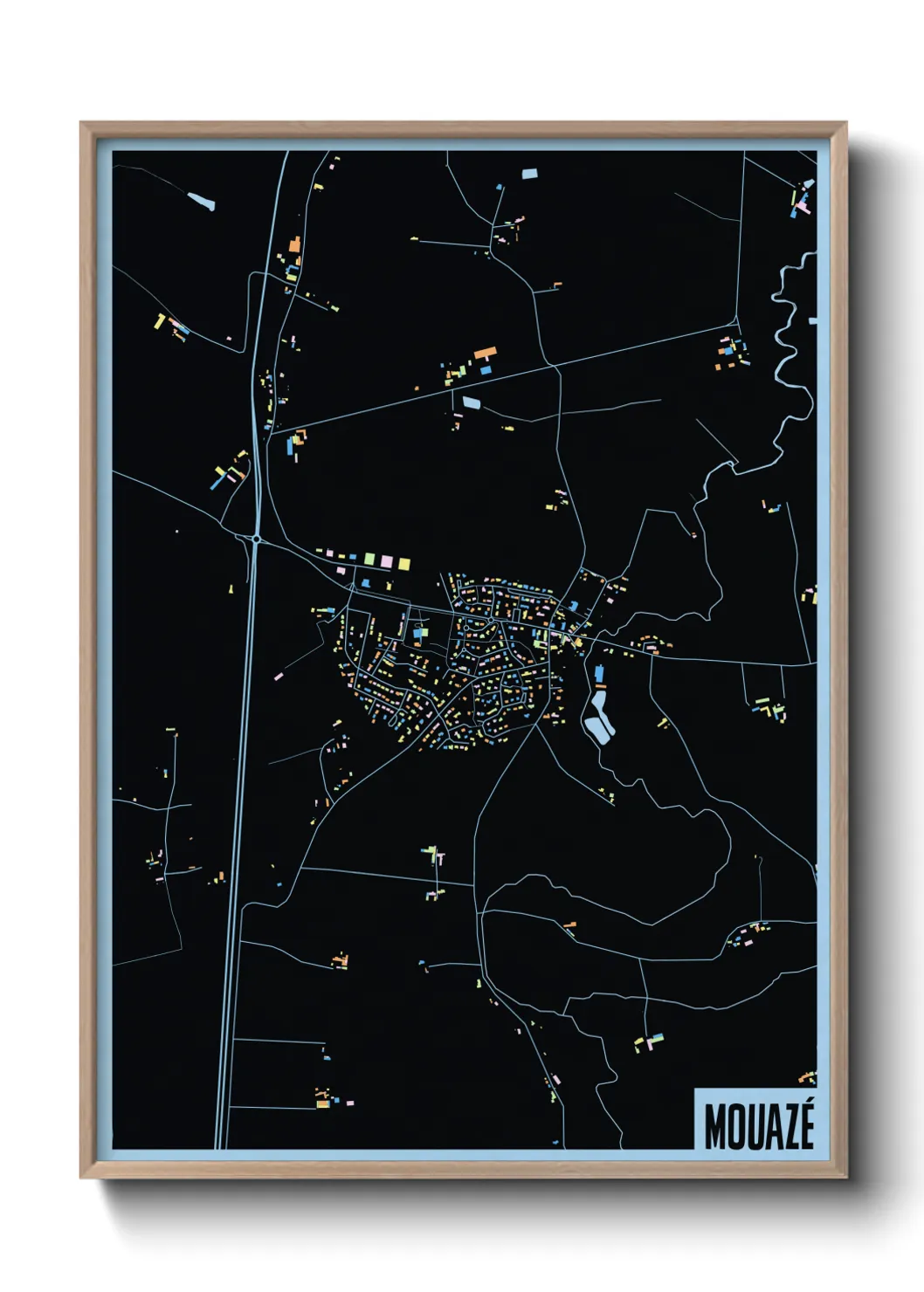 Une affiche de carte sur Mouazé